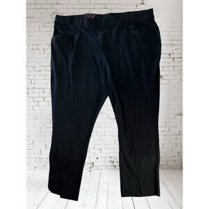 Women's Pull On Knit Pants Ava & Viv Black 3X High Rise Comfort Waist Skinny New